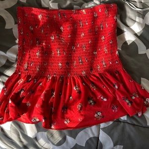 Red Tube top Flowy